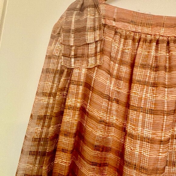 1960s Chiffon Dress with Shoulder bows - Picture 4 of 8